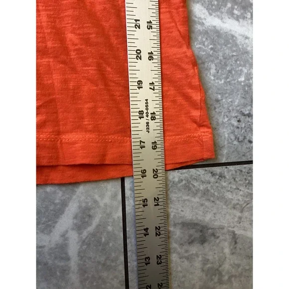 Club Monaco Womens XS Orange V-Neck Slub Cotton Short Sleeve T-Shirt 0996 - Picture 3 of 8